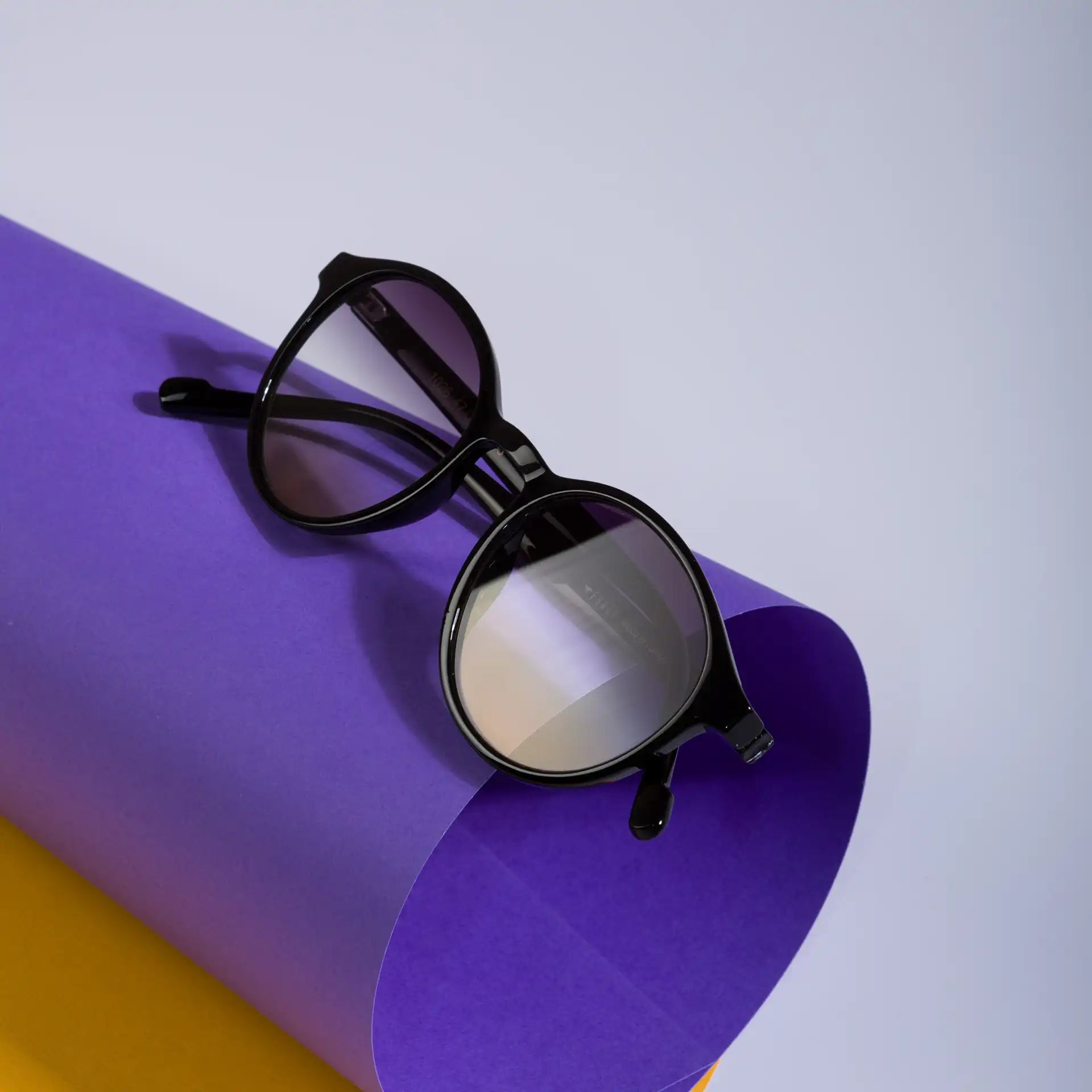 Furab Mor Turuncu Lensli  Parlak Siyah Kadın Güneş Gözlüğü