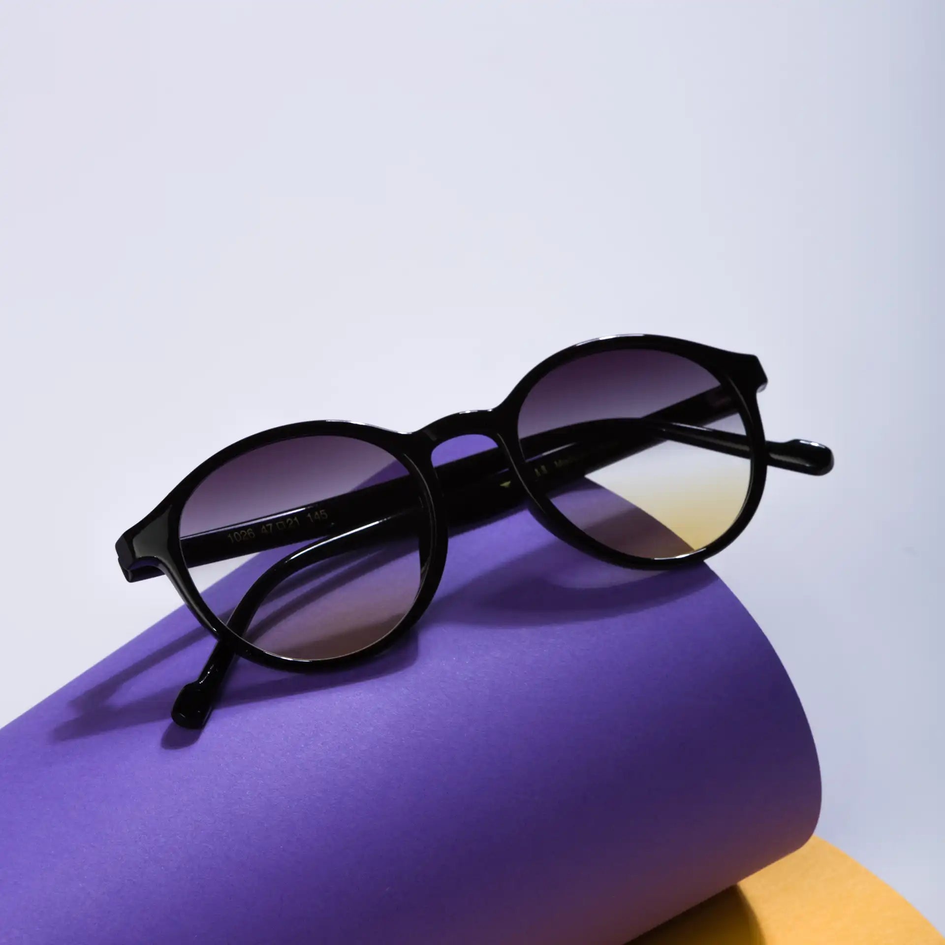 Furab Mor Turuncu Lensli  Parlak Siyah Kadın Güneş Gözlüğü