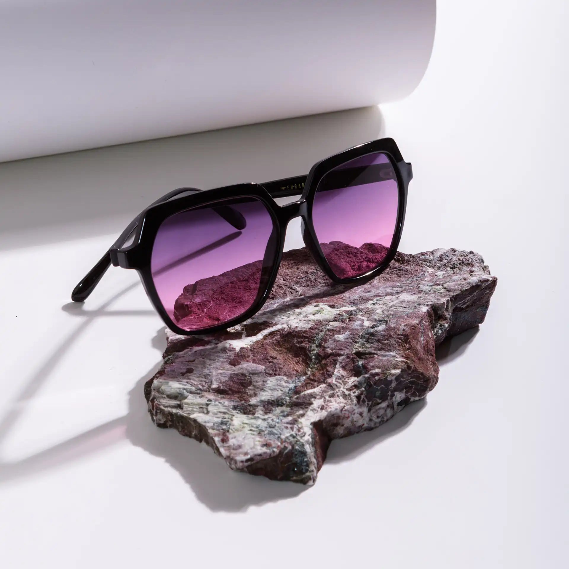 Furab Kahverengi Lensli  Parlak Siyah Kadın Güneş Gözlüğü