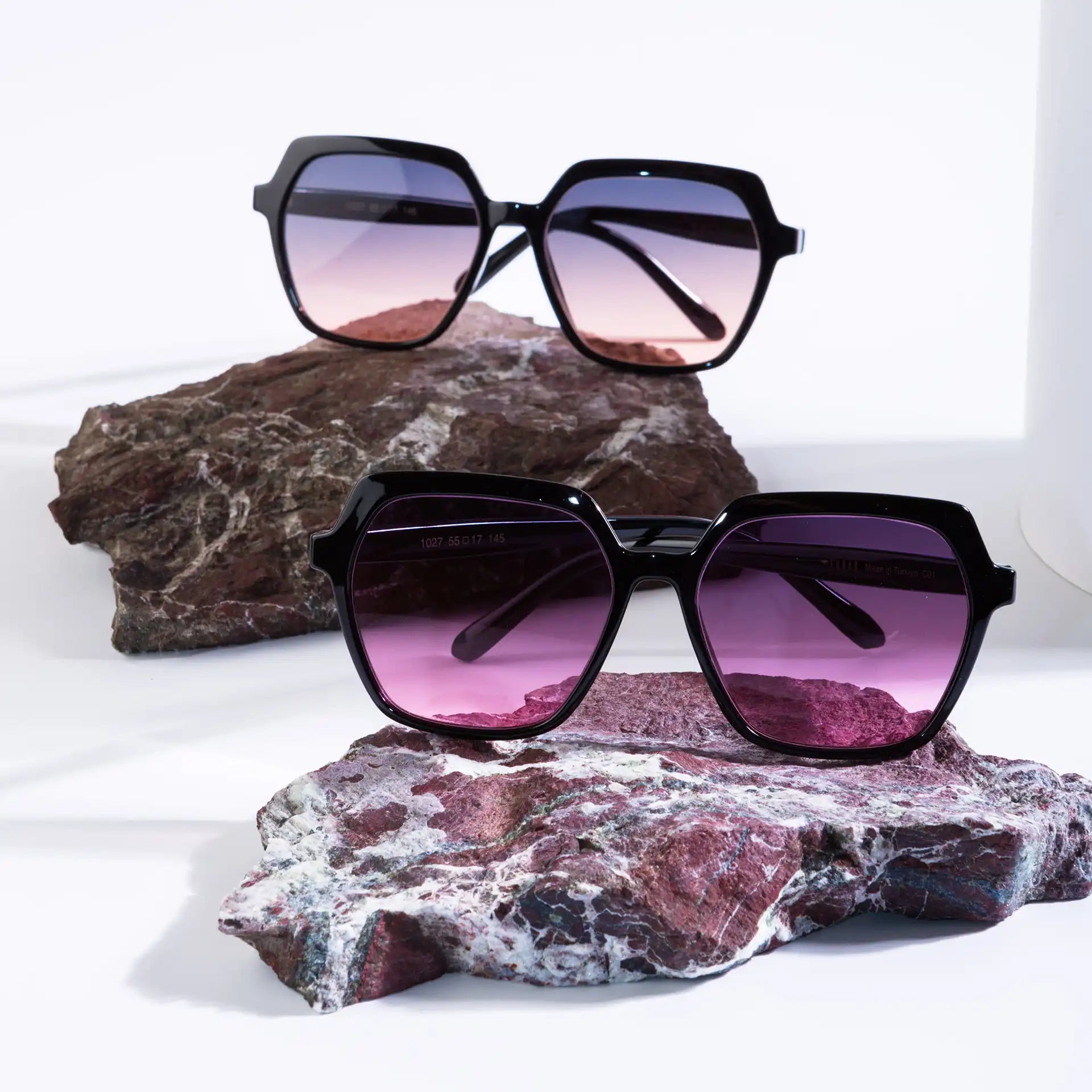 Furab Kahverengi Lensli  Parlak Siyah Kadın Güneş Gözlüğü