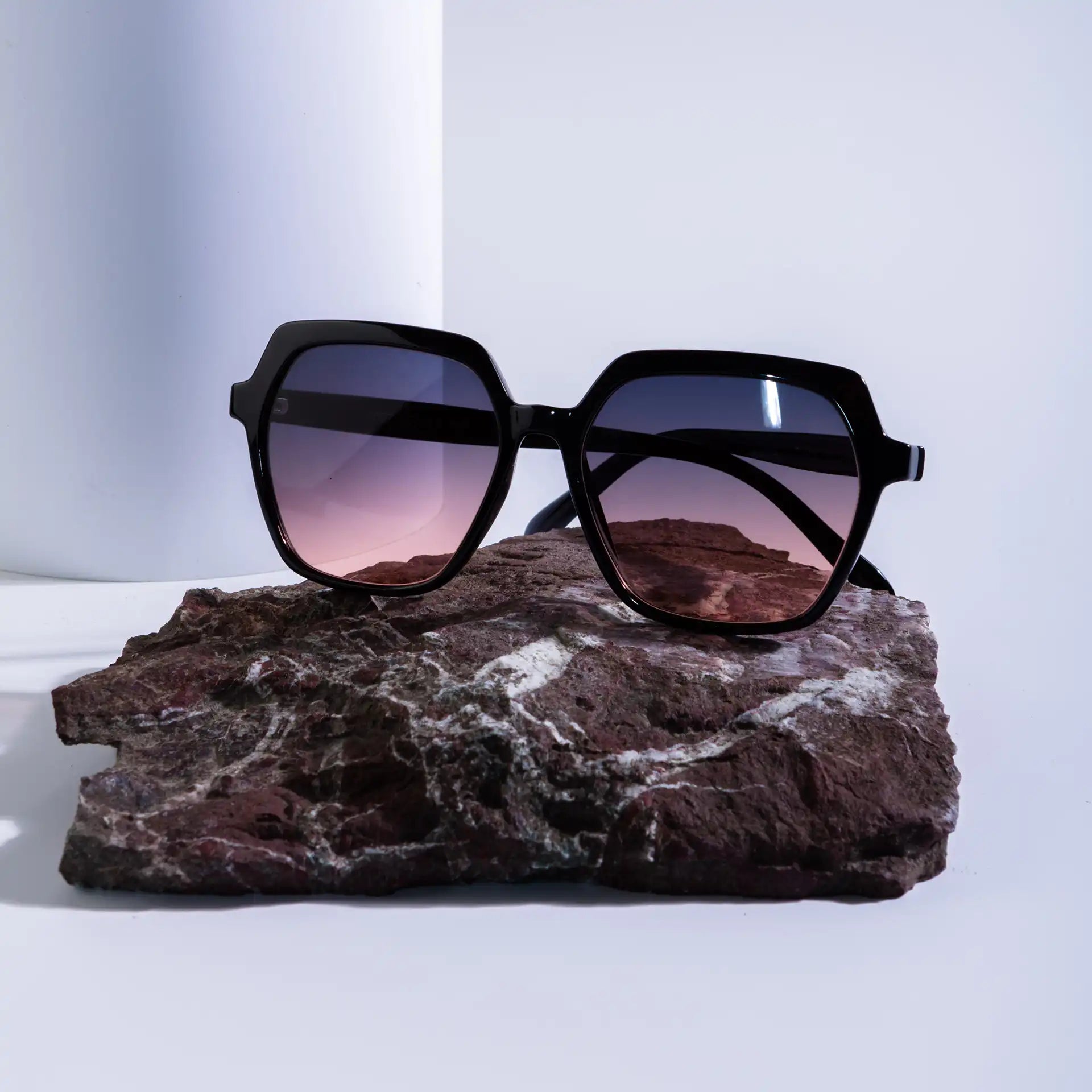 Furab Kahverengi Lensli  Parlak Siyah Kadın Güneş Gözlüğü