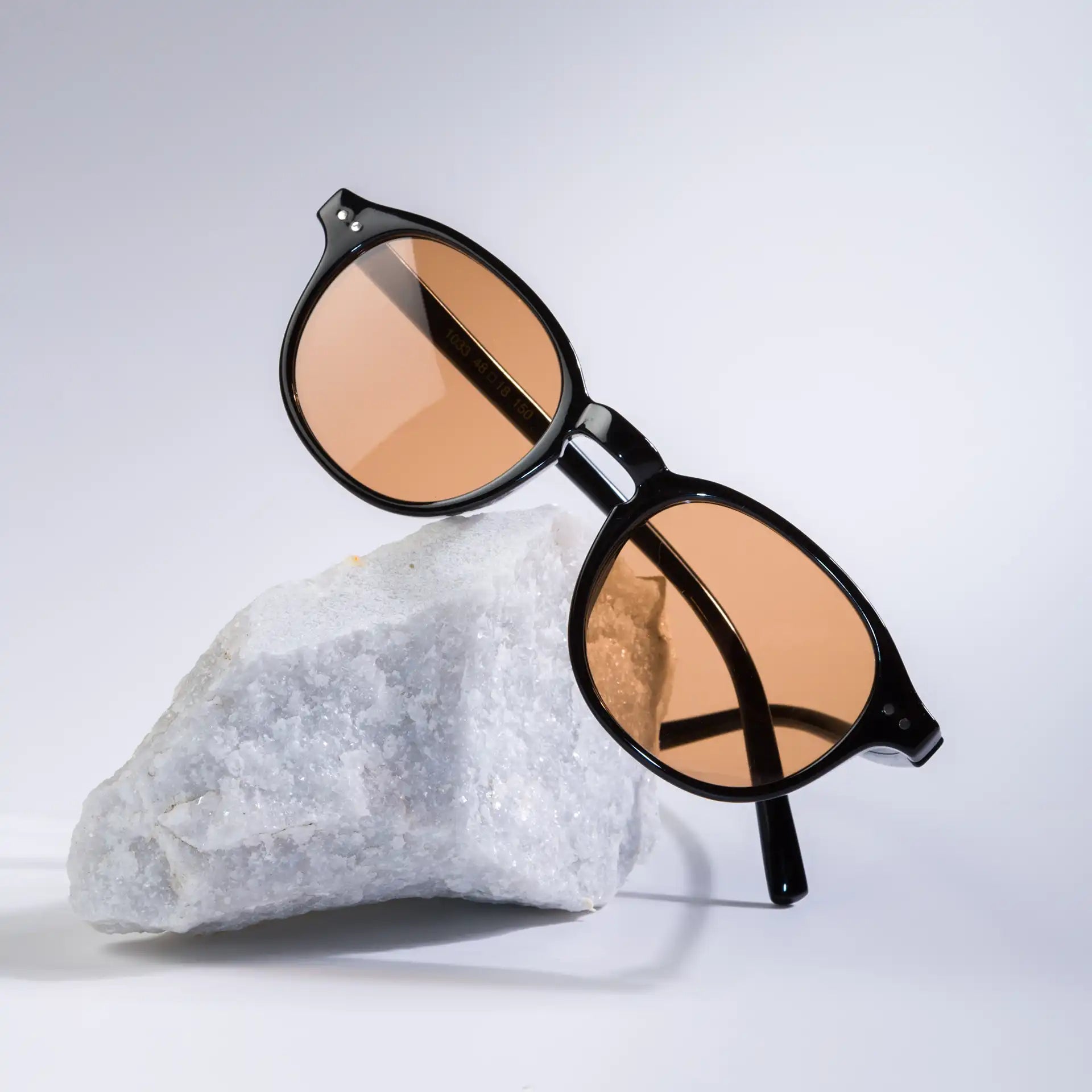 Furab Bal Rengi Lensli Parlak Siyah  Unisex Güneş Gözlüğü