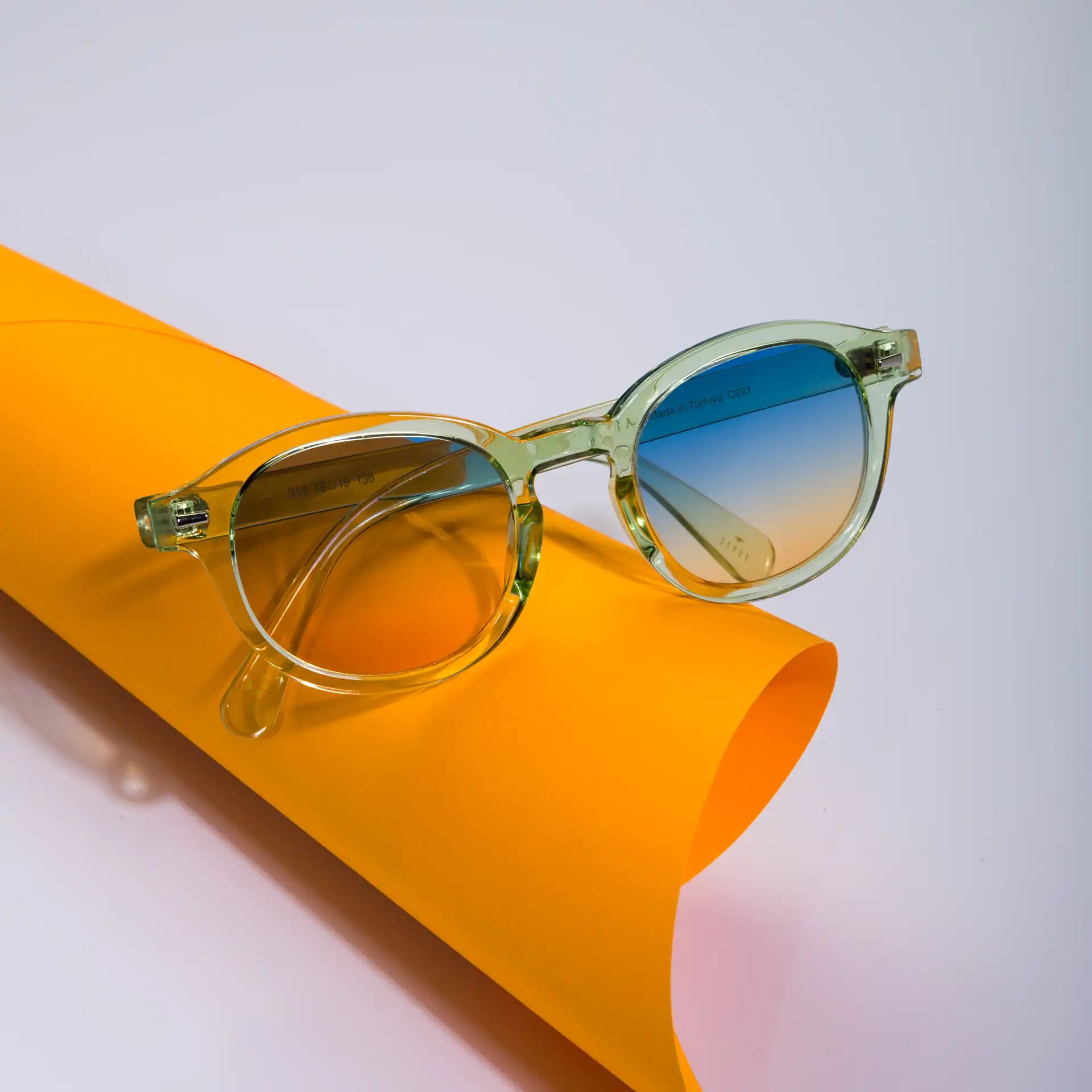 Furab Yeşil Çerçeveli Mavi Cam  Unisex Güneş Gözlüğü