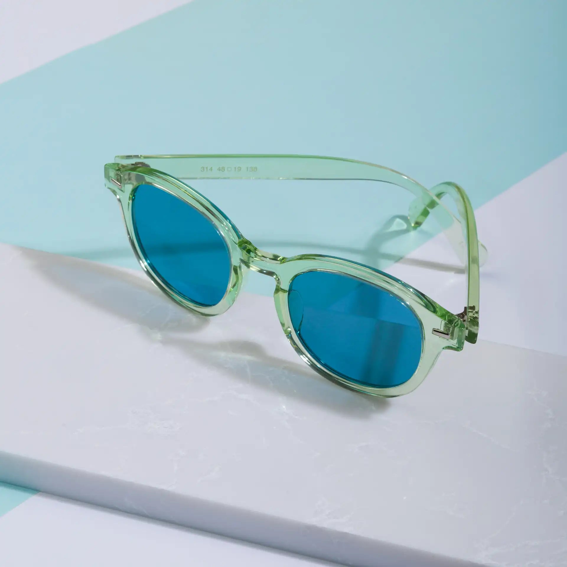 Furab Yeşil Çerçeveli Mavi Cam  Unisex Güneş Gözlüğü