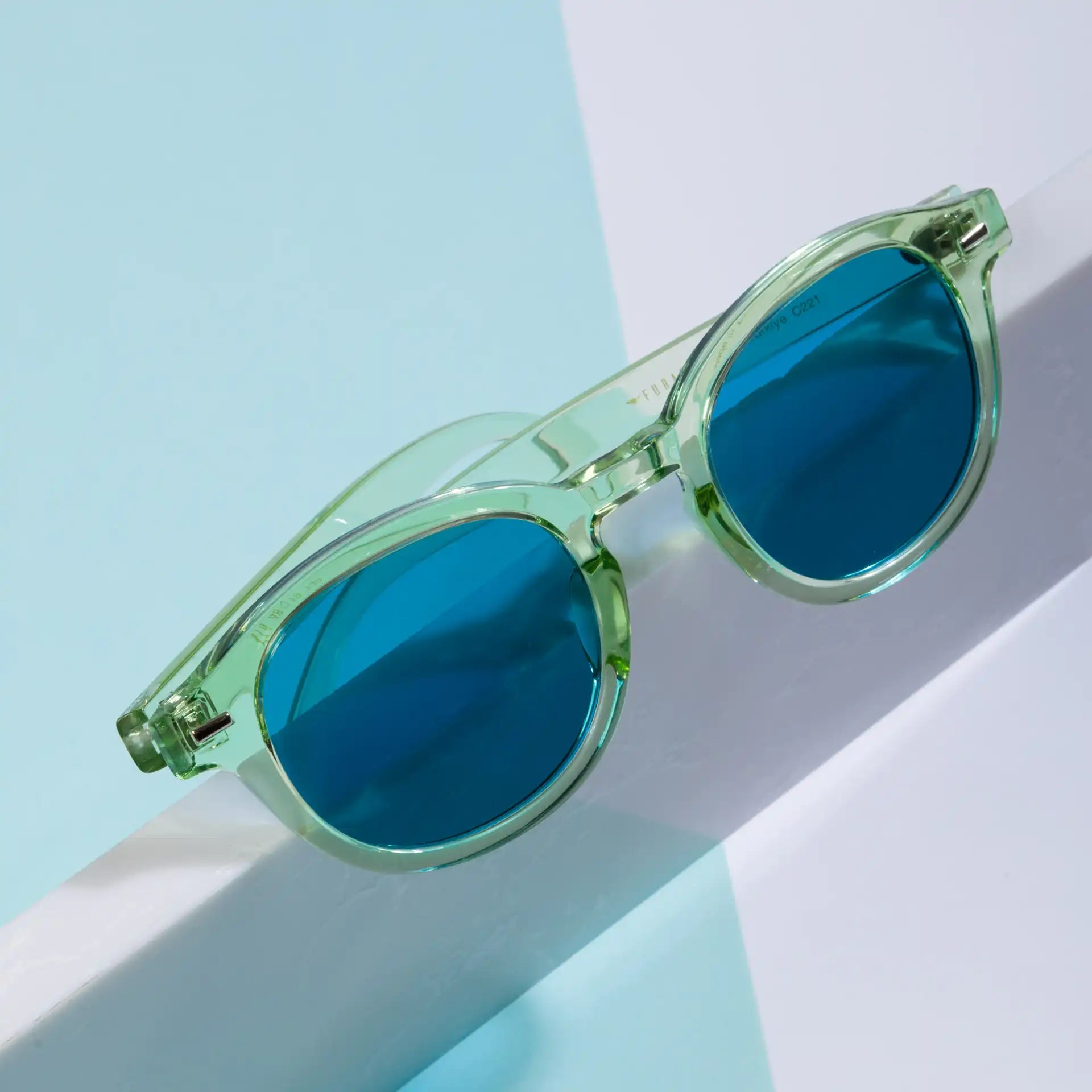 Furab Yeşil Çerçeveli Mavi Cam  Unisex Güneş Gözlüğü