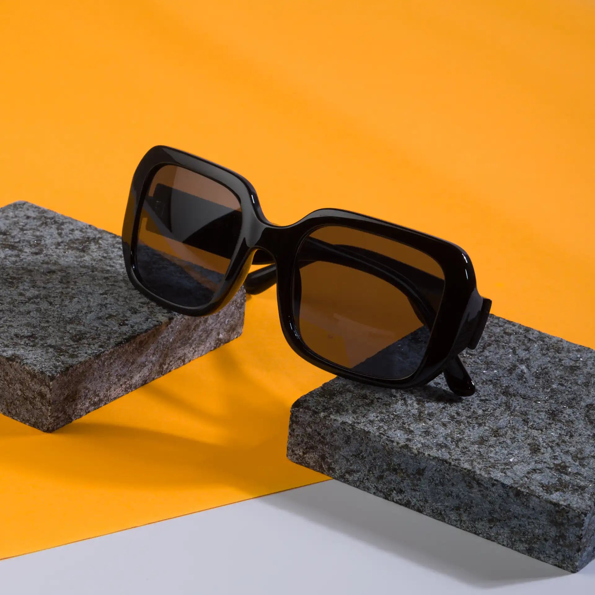 Furab Kahverengi Geniş çerçeveli kadın güneş gözlüğü