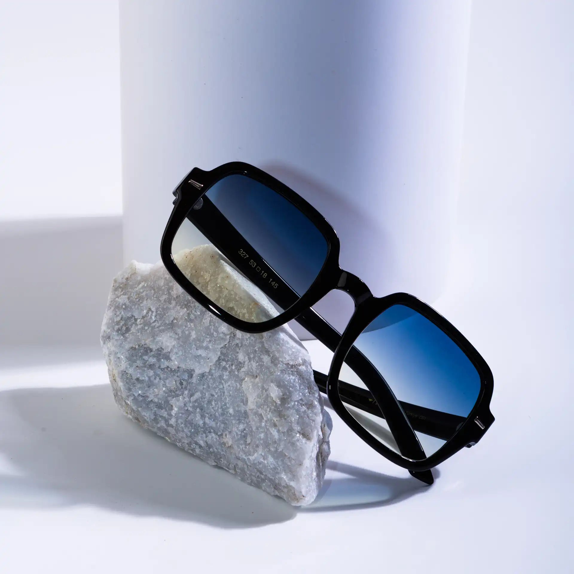 Furab Mavi Beyaz Degrade Kare Çerçeveli Kadın Güneş Gözlüğü